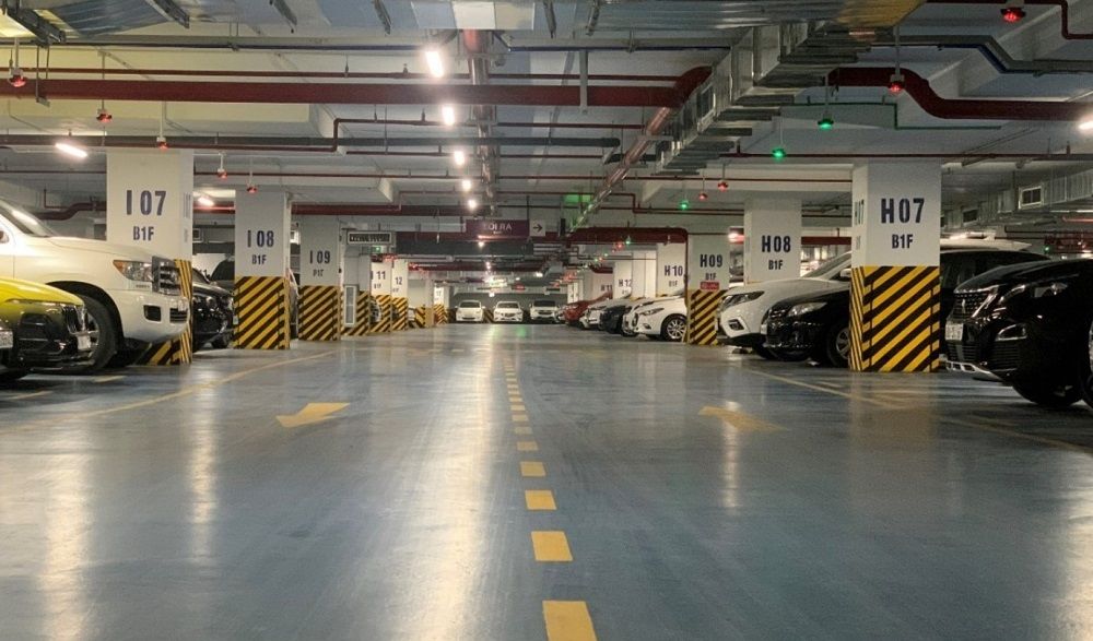 Không gian tầng hầm rộng lớn đáp ứng nhu cầu sử dụng của cư dân