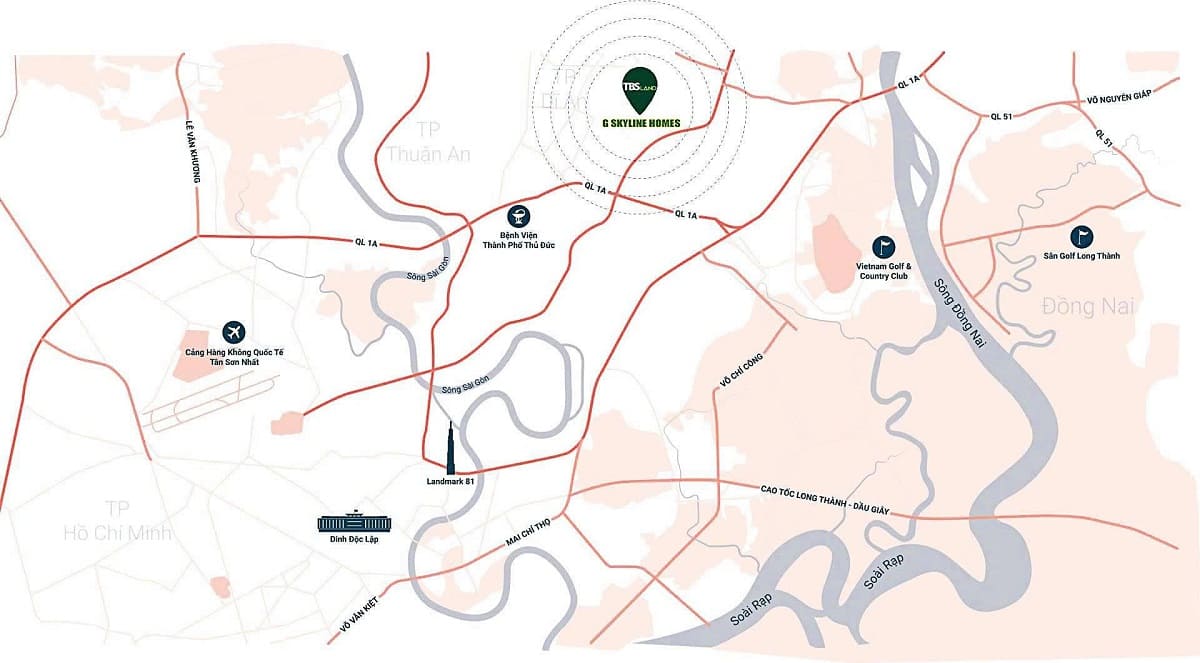 Vị trí G Skyline Homes thuận tiện cho mọi nhu cầu của cư dân